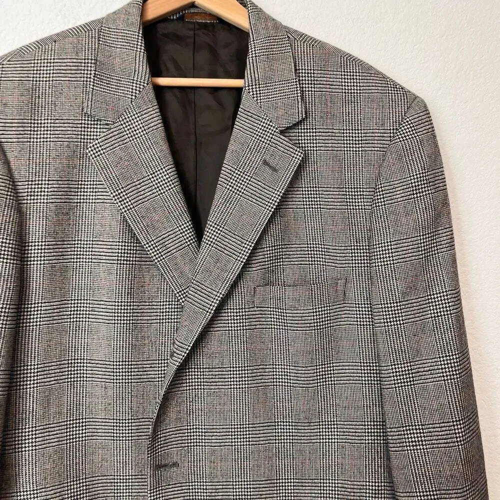 Brooks Brothers Vintage Y2k Plaid 2-Button Sports Coat Blazer Men's Size 46L